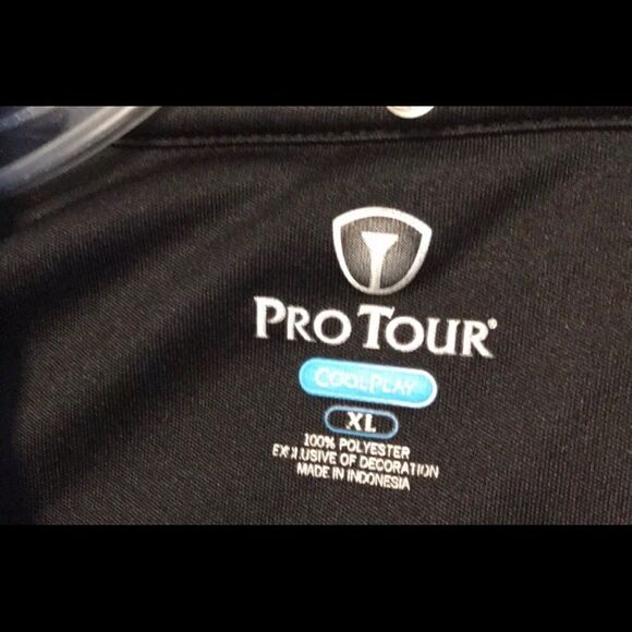 MENS XL Pro Tour Cool Play Polo Shirt Grey & Black - Picture 4 of 4